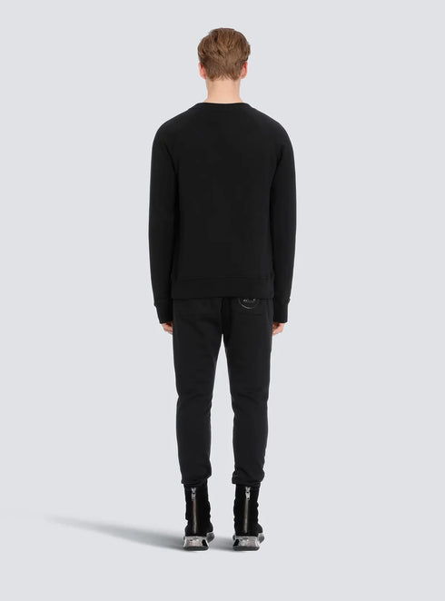 BALMAIN PARIS GOLD  METALLIC LOGO SWEATSHIRT